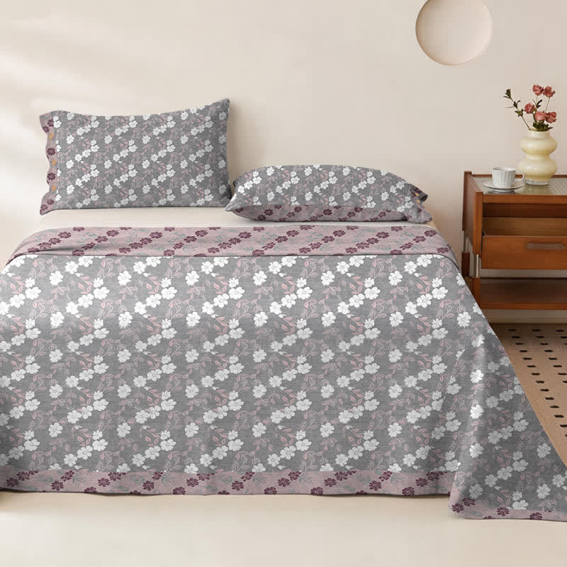 Elegant Floral Cotton Double Gauze Bedspread