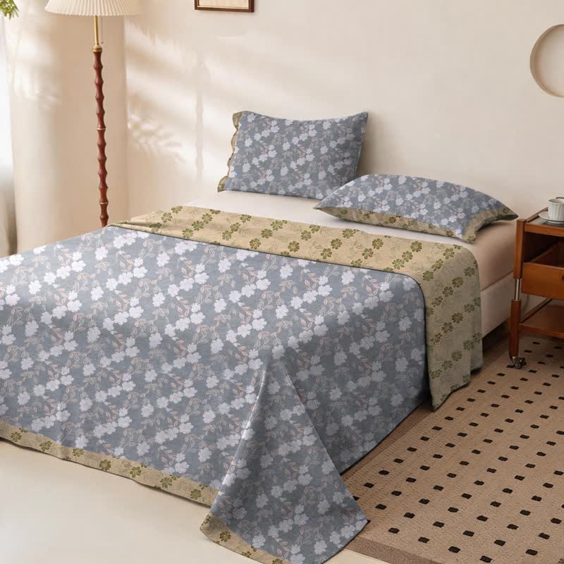 Elegant Floral Cotton Double Gauze Bedspread