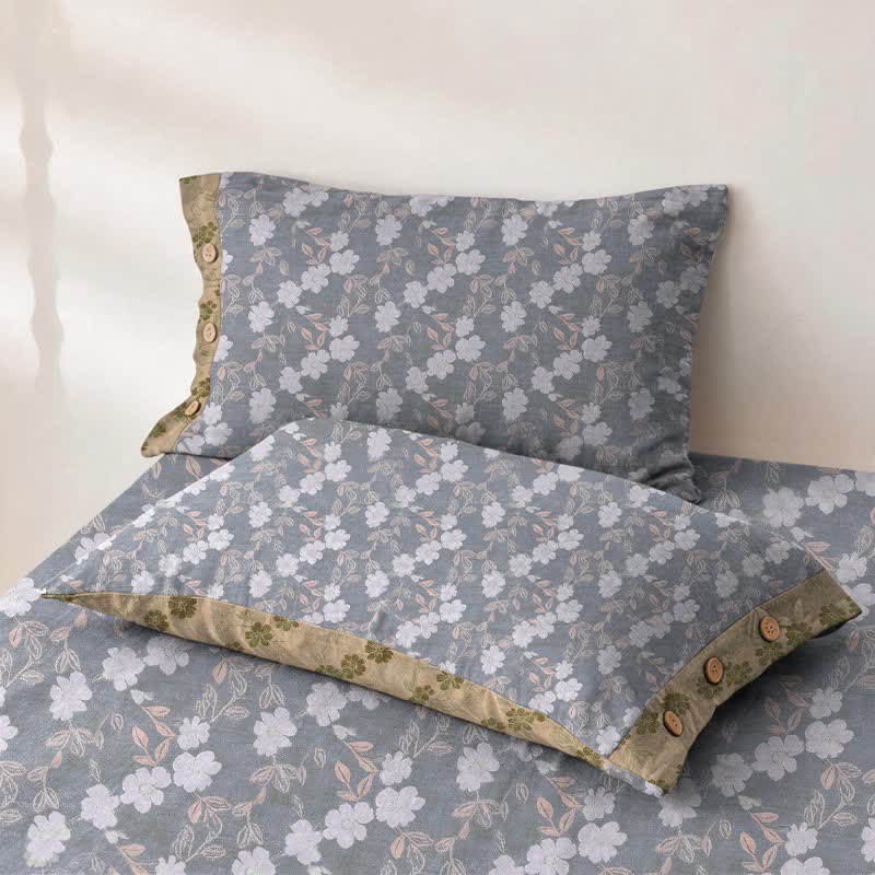 Elegant Floral Cotton Double Gauze Bedspread
