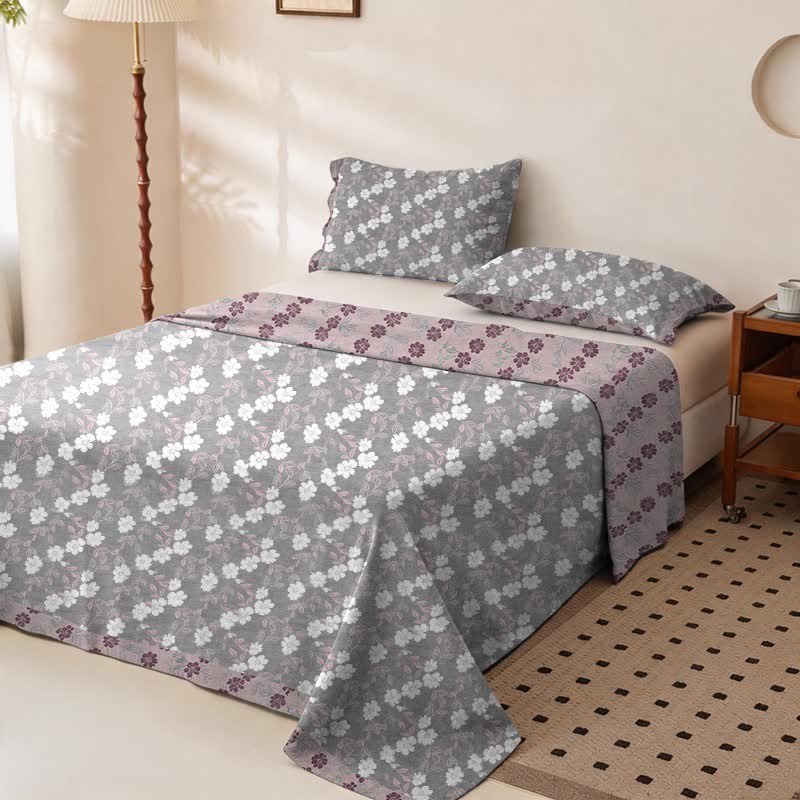 Elegant Floral Cotton Double Gauze Bedspread