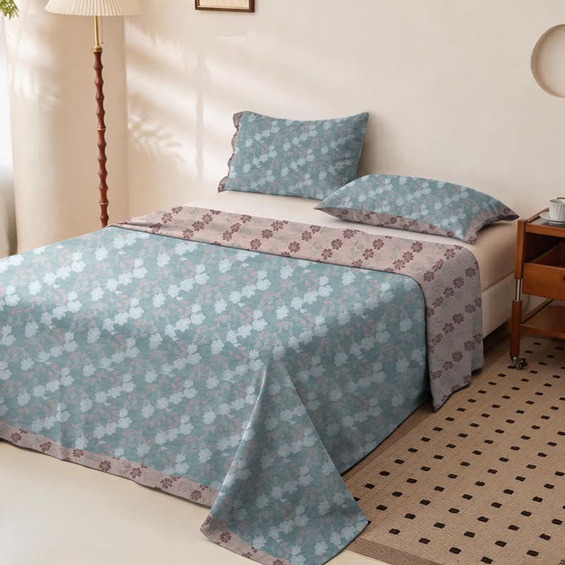 Elegant Floral Cotton Double Gauze Bedspread