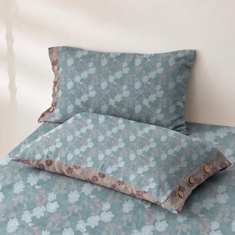 Elegant Floral Cotton Double Gauze Bedspread