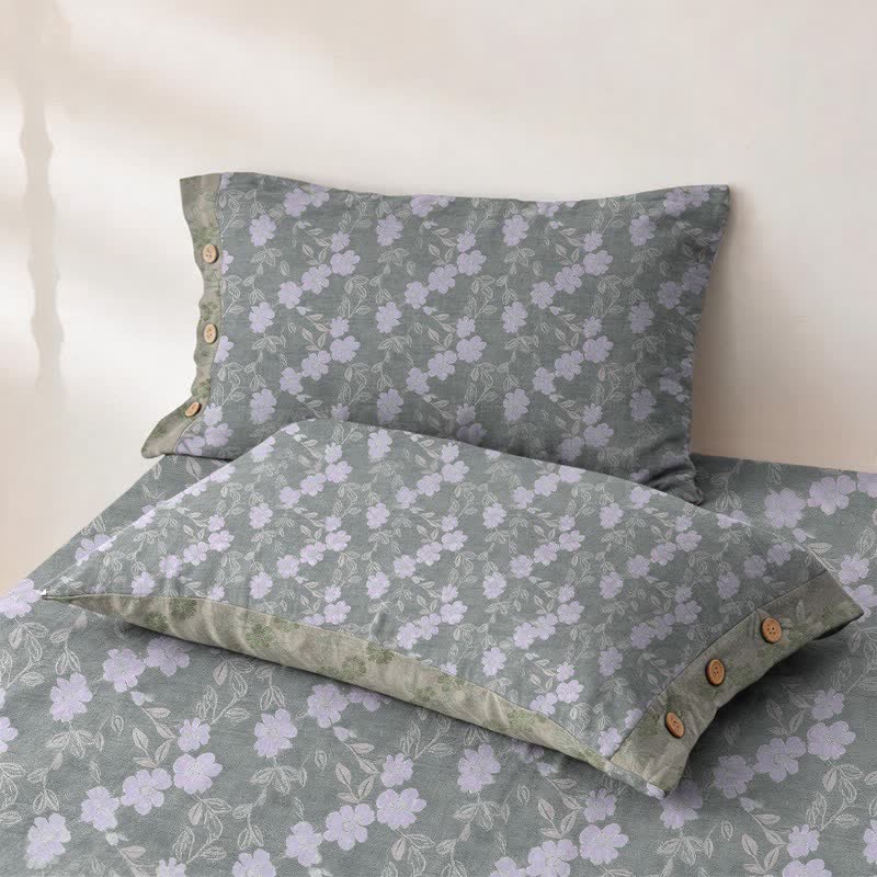 Elegant Floral Cotton Double Gauze Bedspread