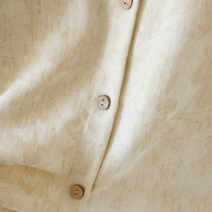 Ruffle Trim Cotton Linen Women's Pajamas