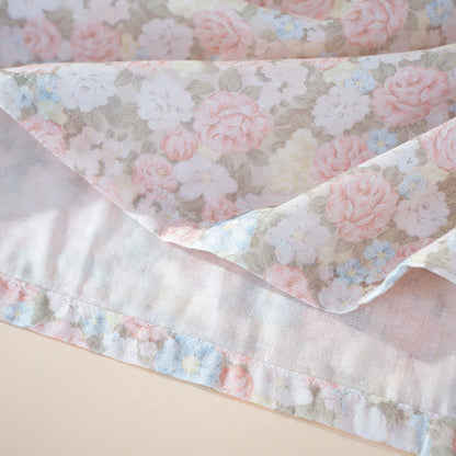 Rustic Floral Cotton Gauze Ruffle Pajamas