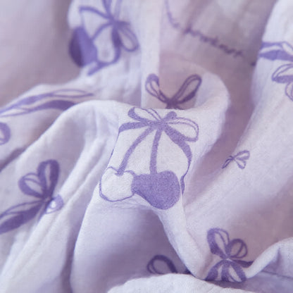 Sweet Cherry & Bow Cotton Gauze Pajamas