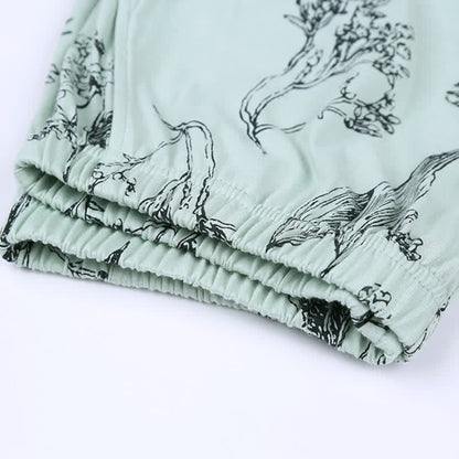 Floral Cotton 3/4 Sleeve Women's Pajamas