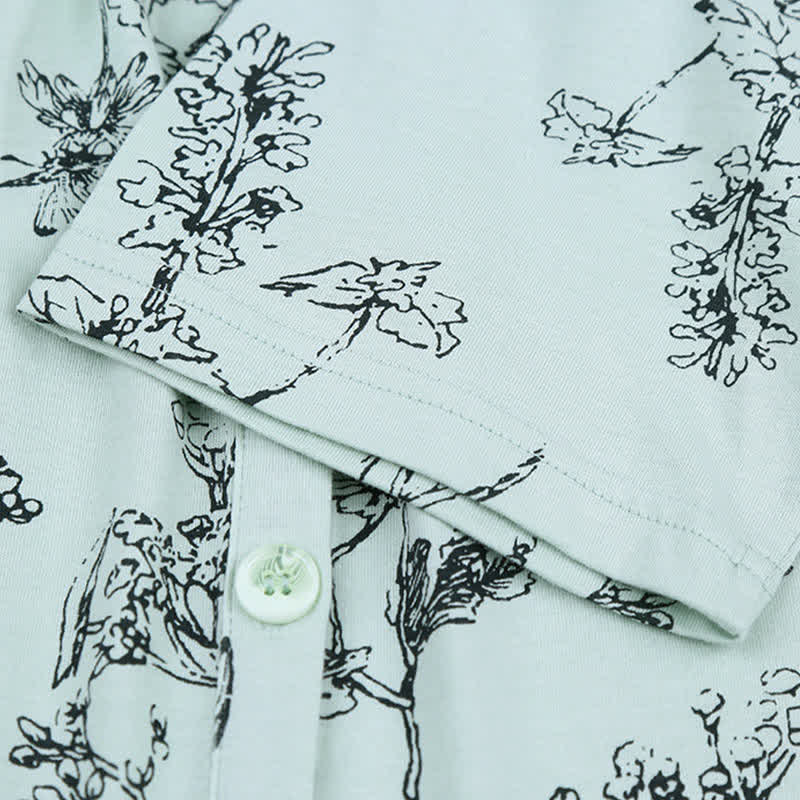 Floral Cotton 3/4 Sleeve Women's Pajamas