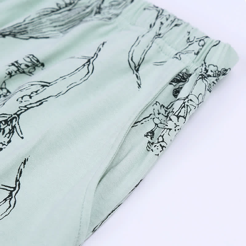 Floral Cotton 3/4 Sleeve Women's Pajamas