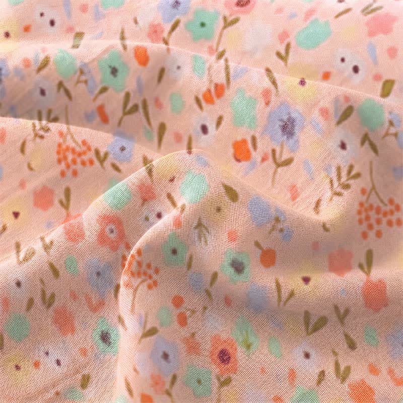 Pink Romantic Floral Cotton Bedspread