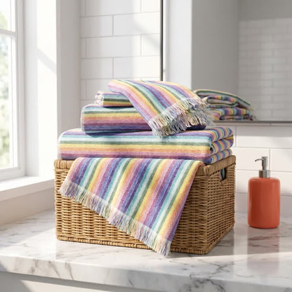 Rainbow Striped Breathable Cotton Towel