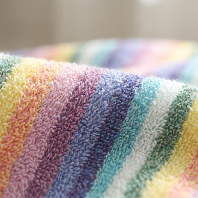 Rainbow Striped Breathable Cotton Towel