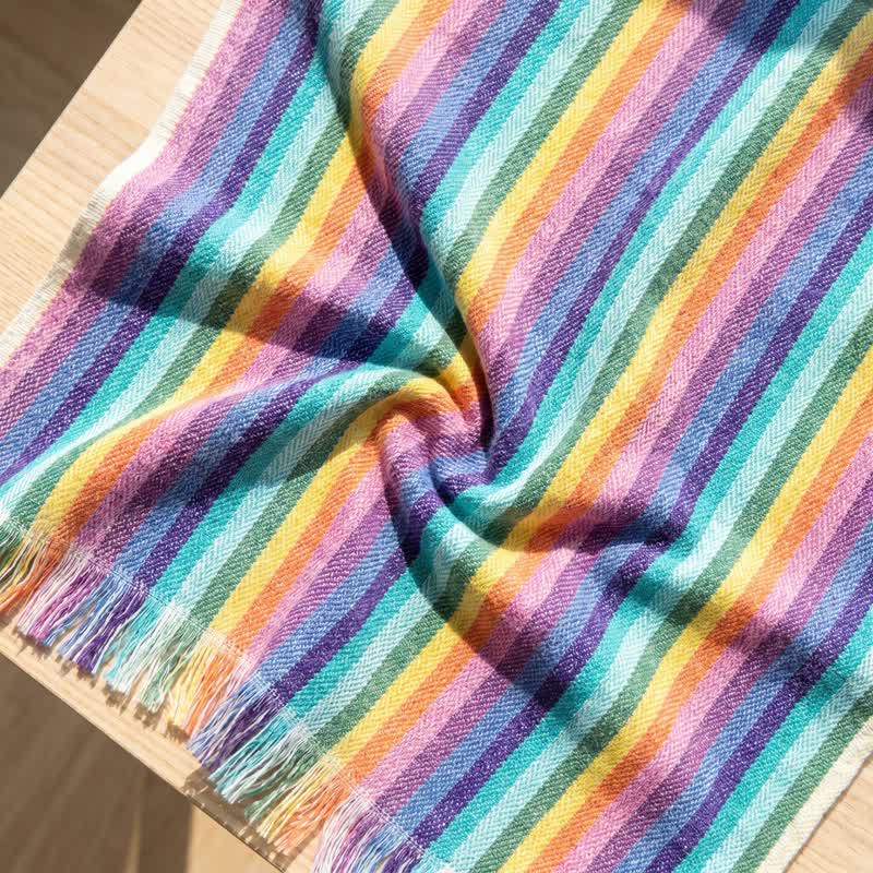 Rainbow Striped Breathable Cotton Towel