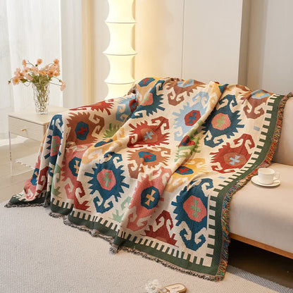 Boho Geometric Tassel Sofa Protector