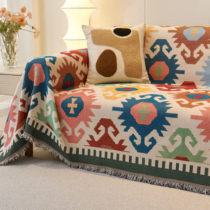 Boho Geometric Tassel Sofa Protector