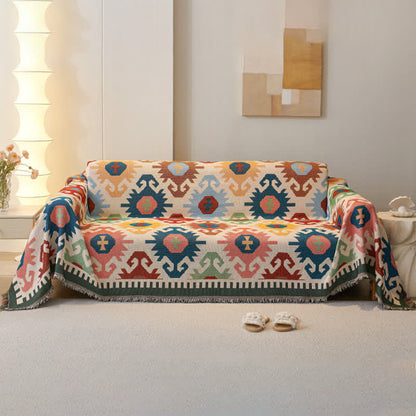 Boho Geometric Tassel Sofa Protector