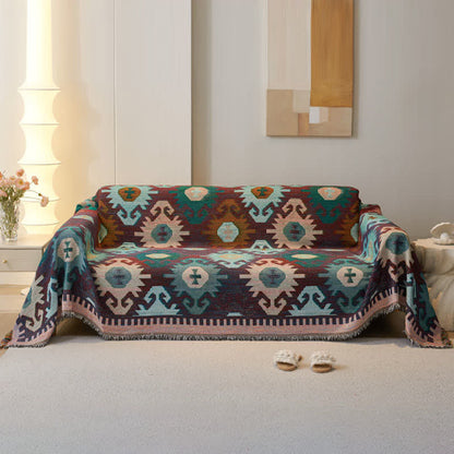 Boho Geometric Tassel Sofa Protector