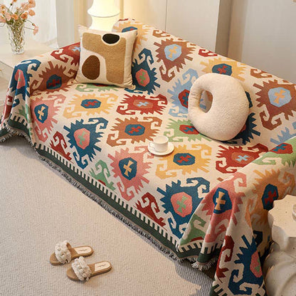 Boho Geometric Tassel Sofa Protector