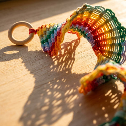 Boho Rainbow Macrame Hanging Bell Wall Decor