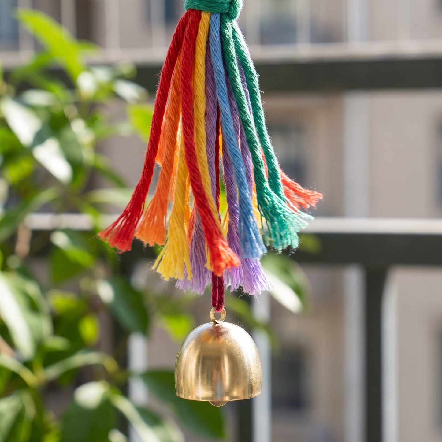 Boho Rainbow Macrame Hanging Bell Wall Decor