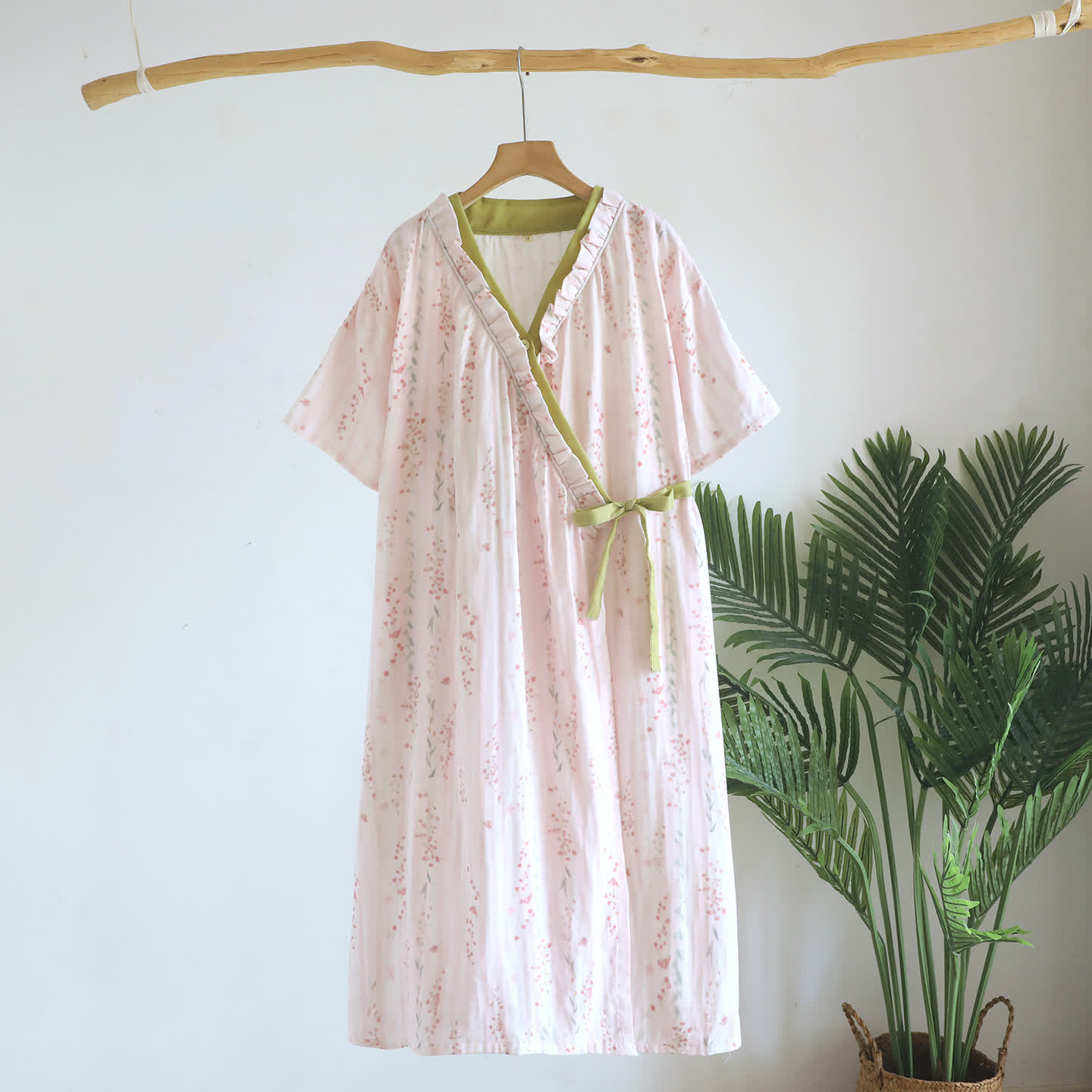 Floral Cotton Gauze Kimono Nightdress Loungewear