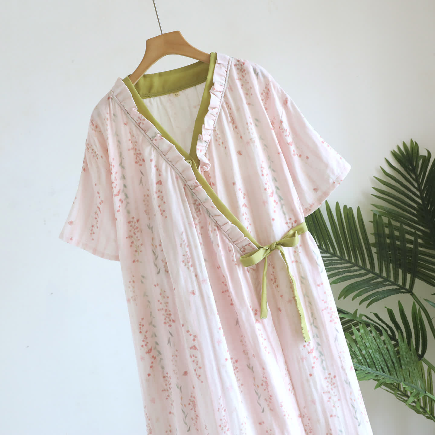 Floral Cotton Gauze Kimono Nightdress Loungewear