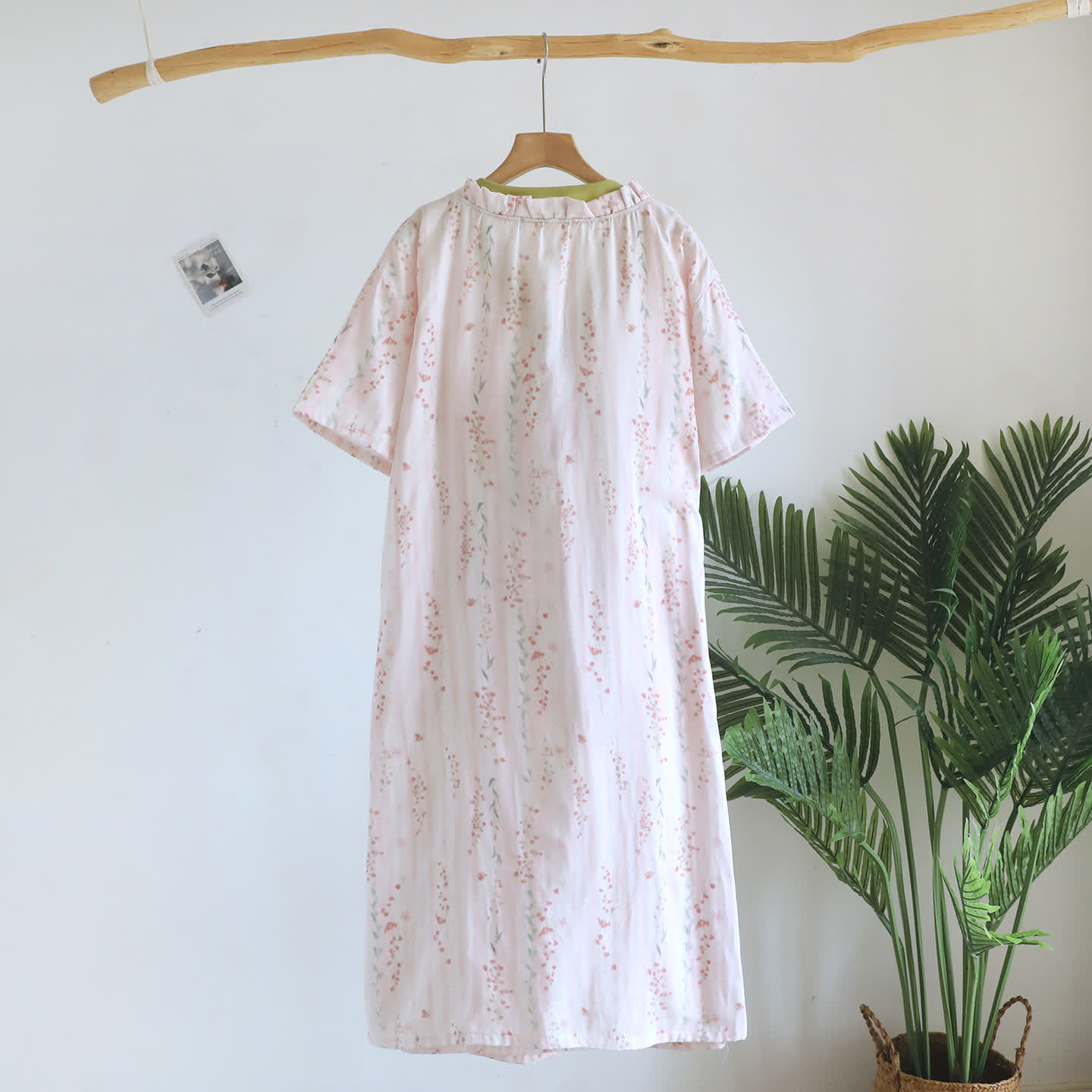 Floral Cotton Gauze Kimono Nightdress Loungewear