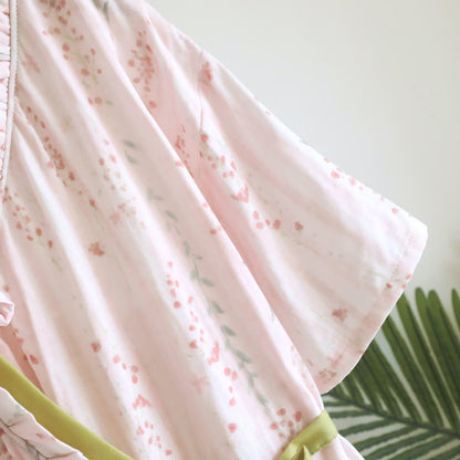 Floral Cotton Gauze Kimono Nightdress Loungewear