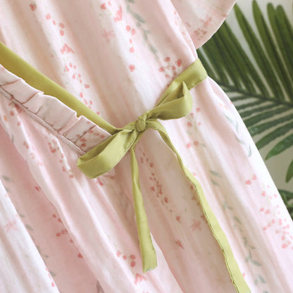 Floral Cotton Gauze Kimono Nightdress Loungewear