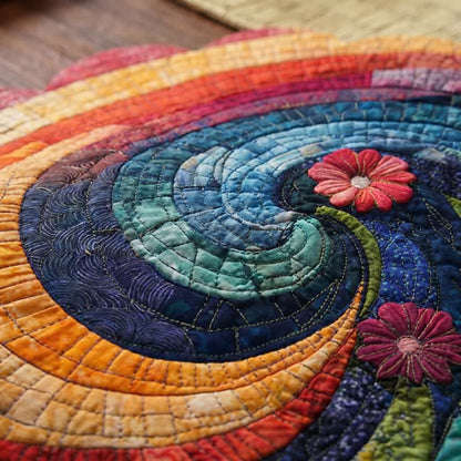 Rainbow Swirl Boho Polyester Placemat