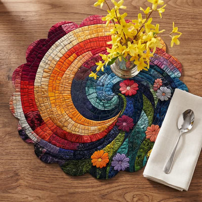 Rainbow Swirl Boho Polyester Placemat