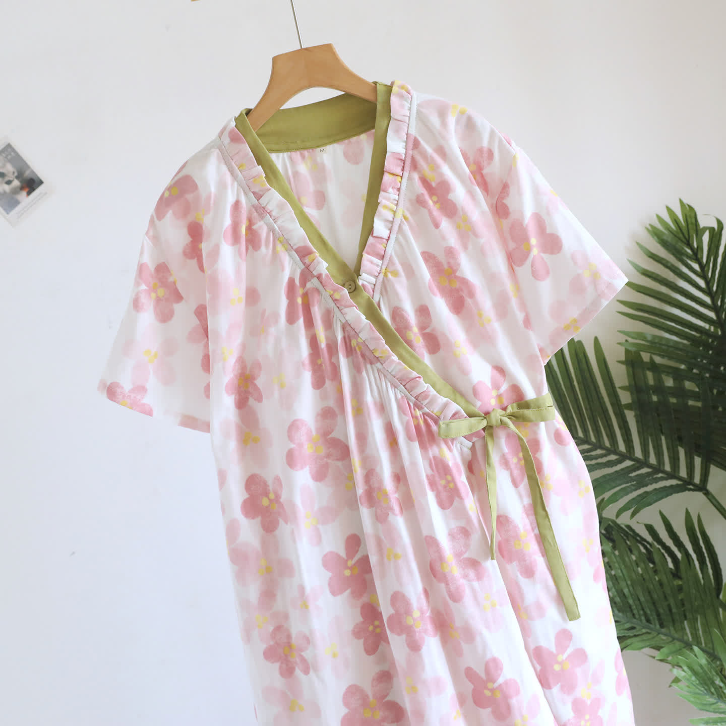 Sakura Floral Cotton Gauze Kimono Nightdress