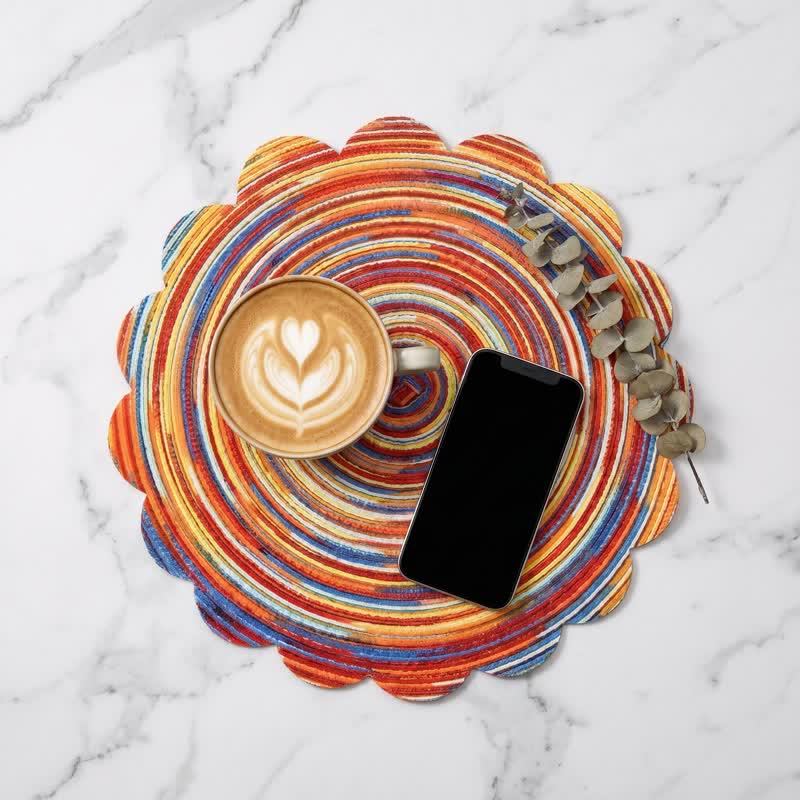 Nordic Retro Rainbow Woven Linen Placemats