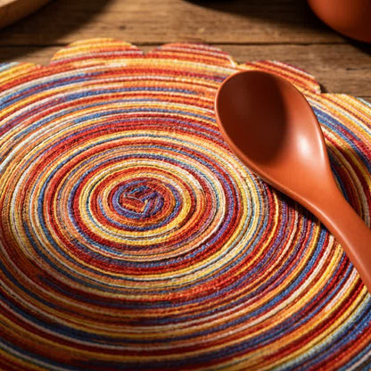 Nordic Retro Rainbow Woven Linen Placemats