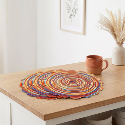 Nordic Retro Rainbow Woven Linen Placemats