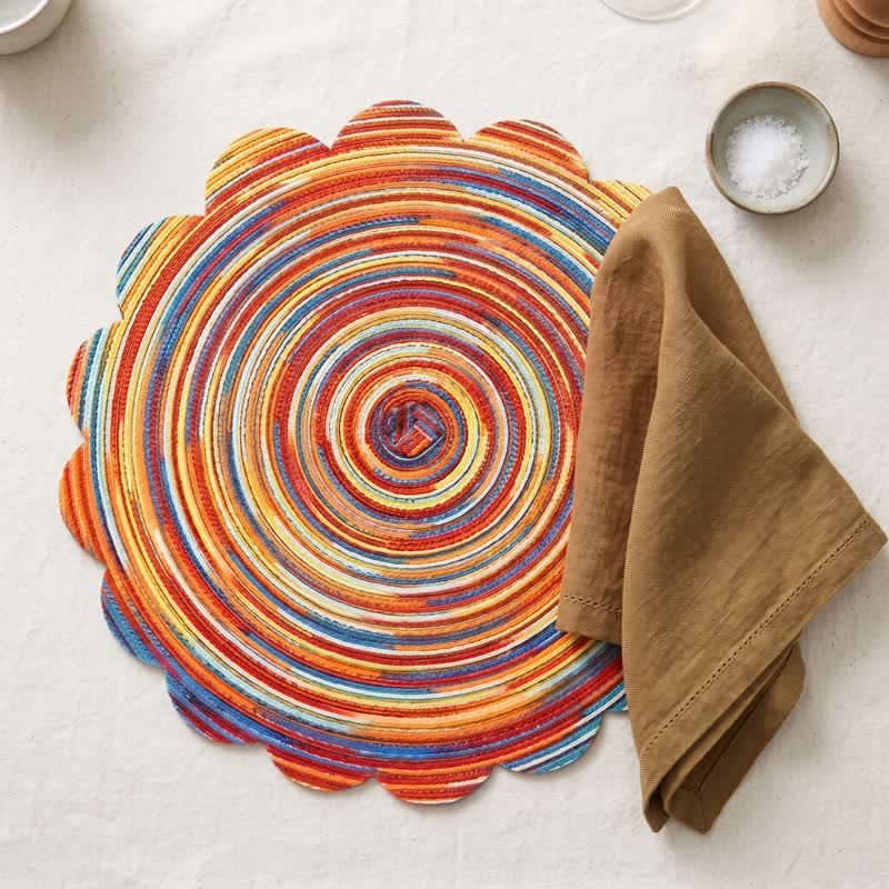 Nordic Retro Rainbow Woven Linen Placemats