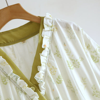 Forest Herbarium Cotton Gauze Yukata Dress
