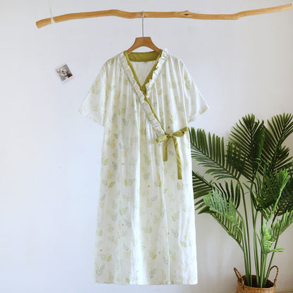 Forest Herbarium Cotton Gauze Yukata Dress