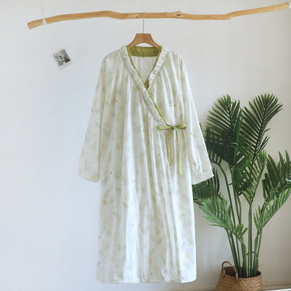 Forest Herbarium Cotton Gauze Yukata Dress