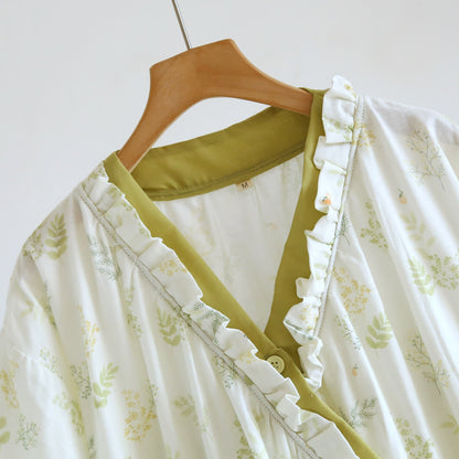 Forest Herbarium Cotton Gauze Yukata Dress
