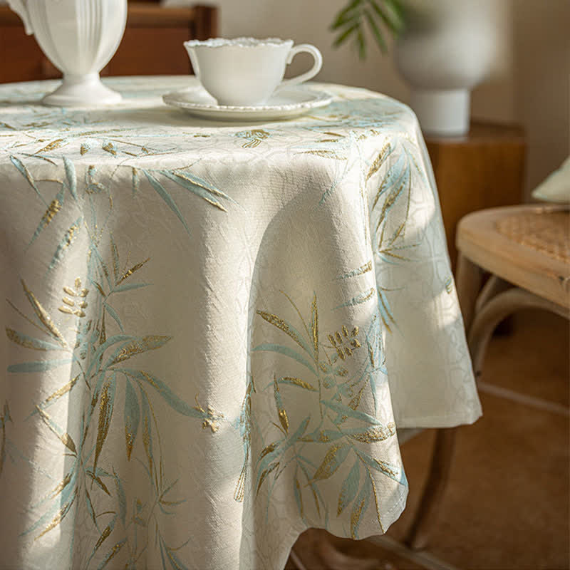 Elegant Bamboo Leaf Tassel Tablecloth