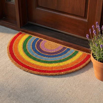 Rainbow Non-Slip Entryway Coir Area Rug