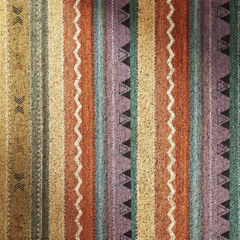 Vintage Rainbow Striped Non-Slip Entry Rug