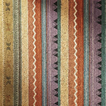 Vintage Rainbow Striped Non-Slip Entry Rug