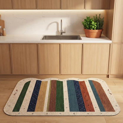 Bohemian Wavy Edge Striped Door Rug