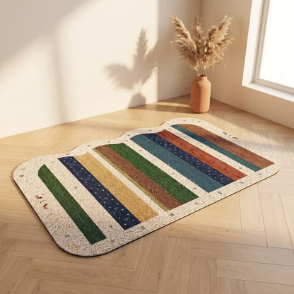 Bohemian Wavy Edge Striped Door Rug