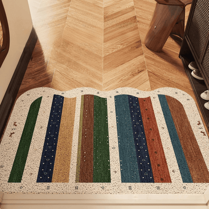 Bohemian Wavy Edge Striped Door Rug