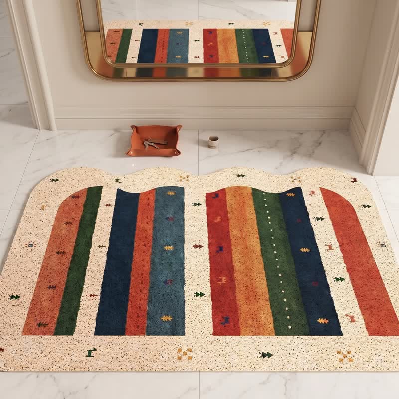 Vintage Tribal Rainbow PVC Door Rug