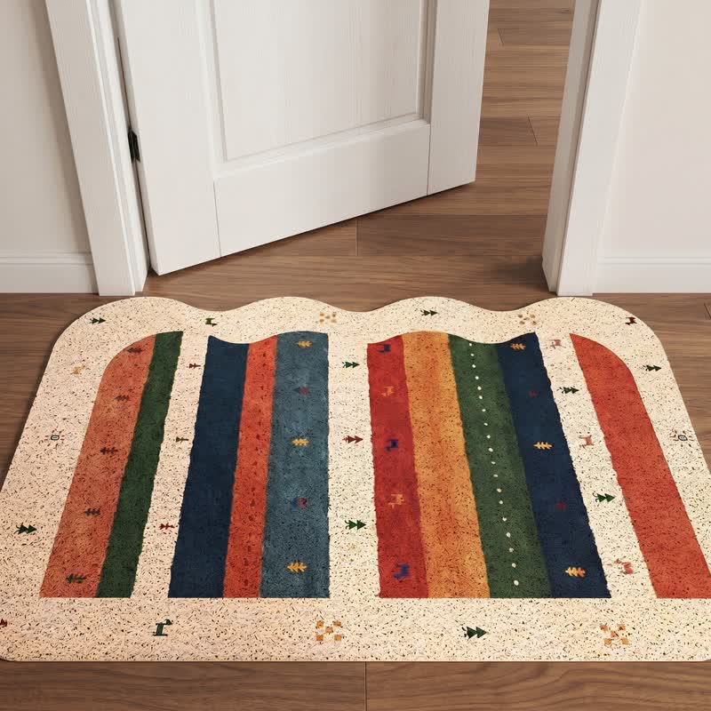 Vintage Tribal Rainbow PVC Door Rug