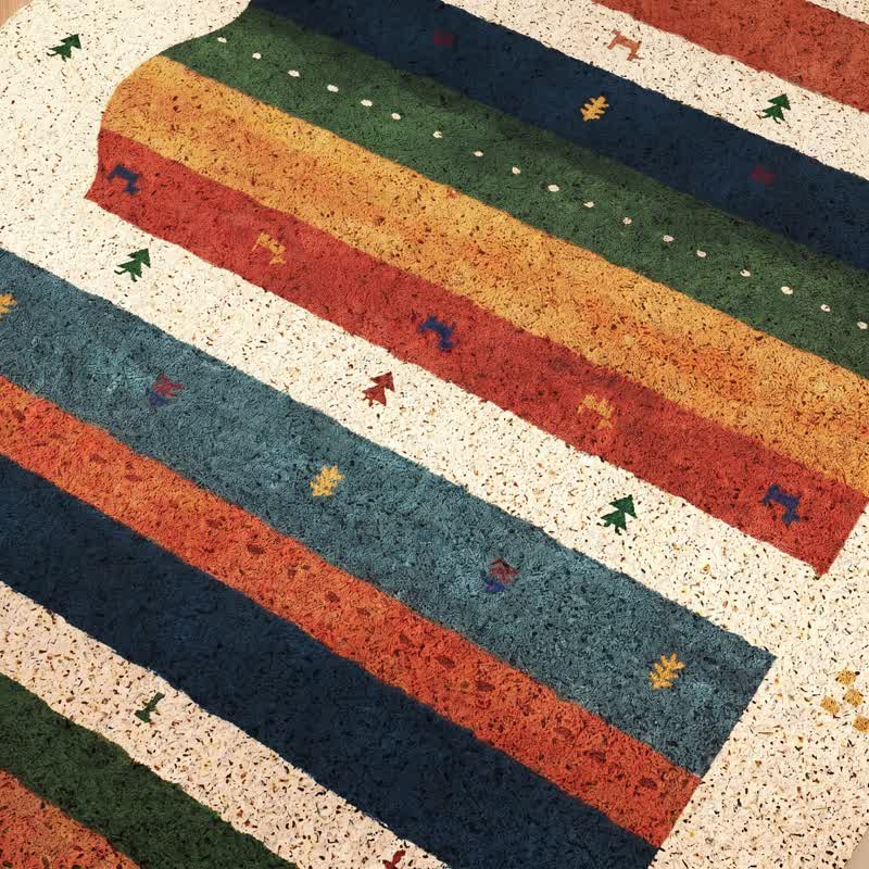 Vintage Tribal Rainbow PVC Door Rug